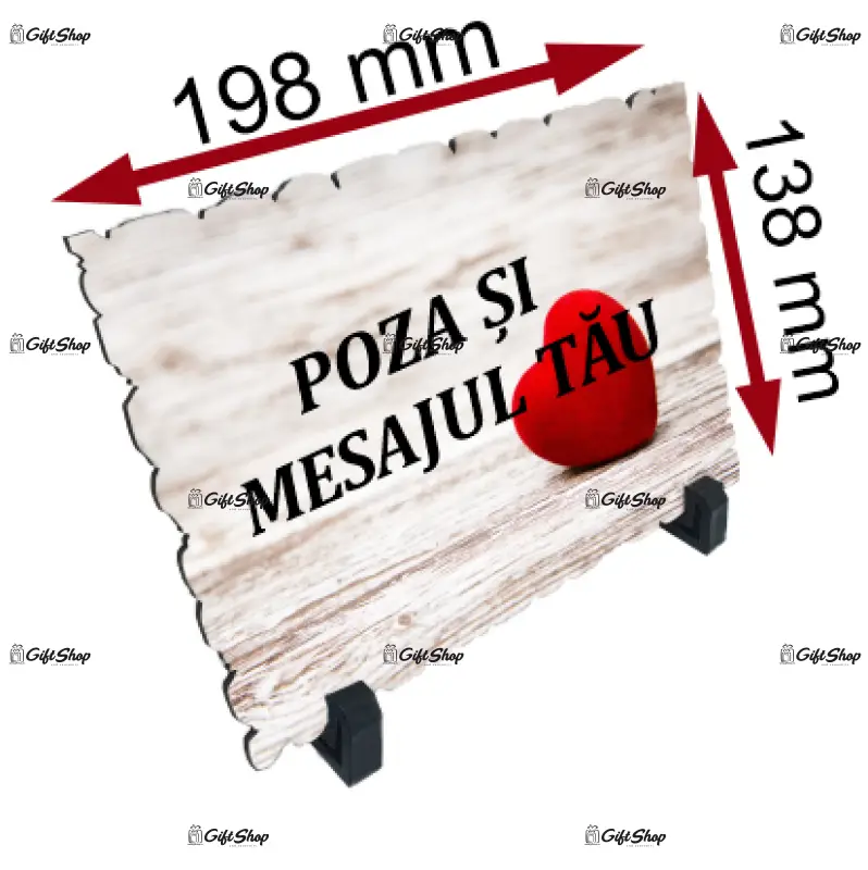 .placheta lemn personalizata dimensiune  138x198 mm